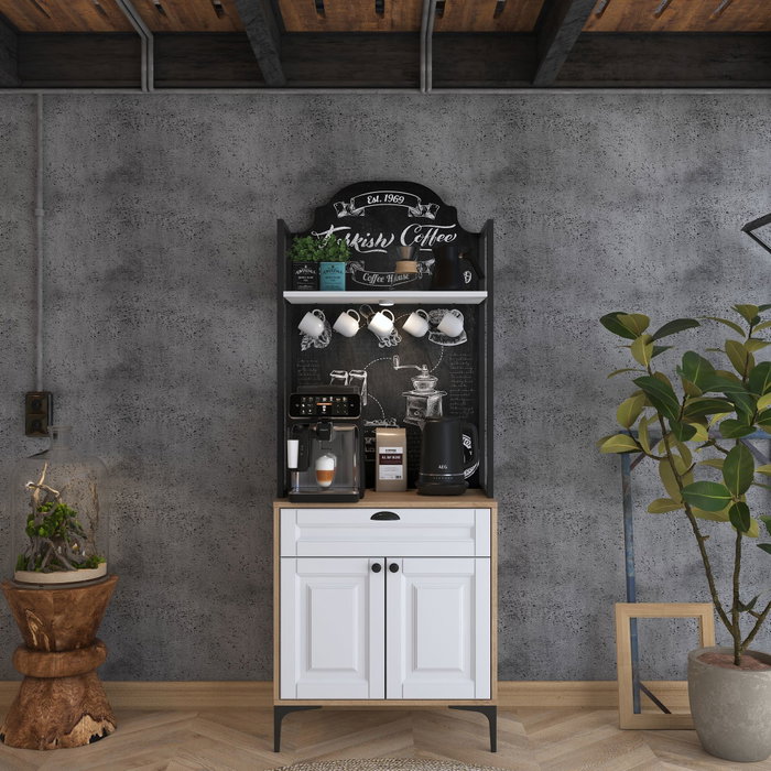 Hanah Home Armario Multiusos Nogal y Blanco
